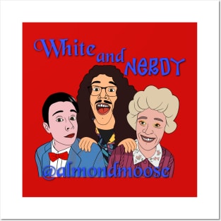 "White and nerdy" blue Posters and Art